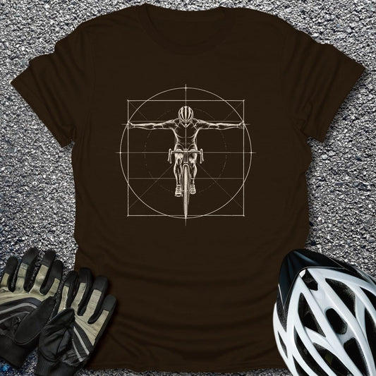 Vitruvian Rider T-Shirt in Dark Chocolate / S from CycleTees
