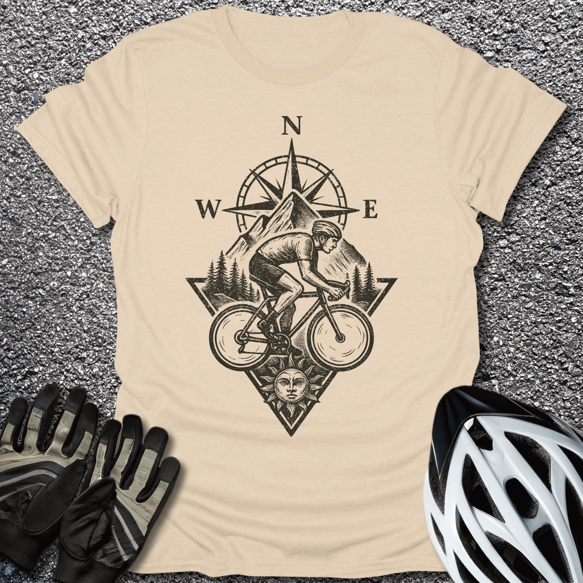 Wander on Wheels T-Shirt in Sand / S from CycleTees