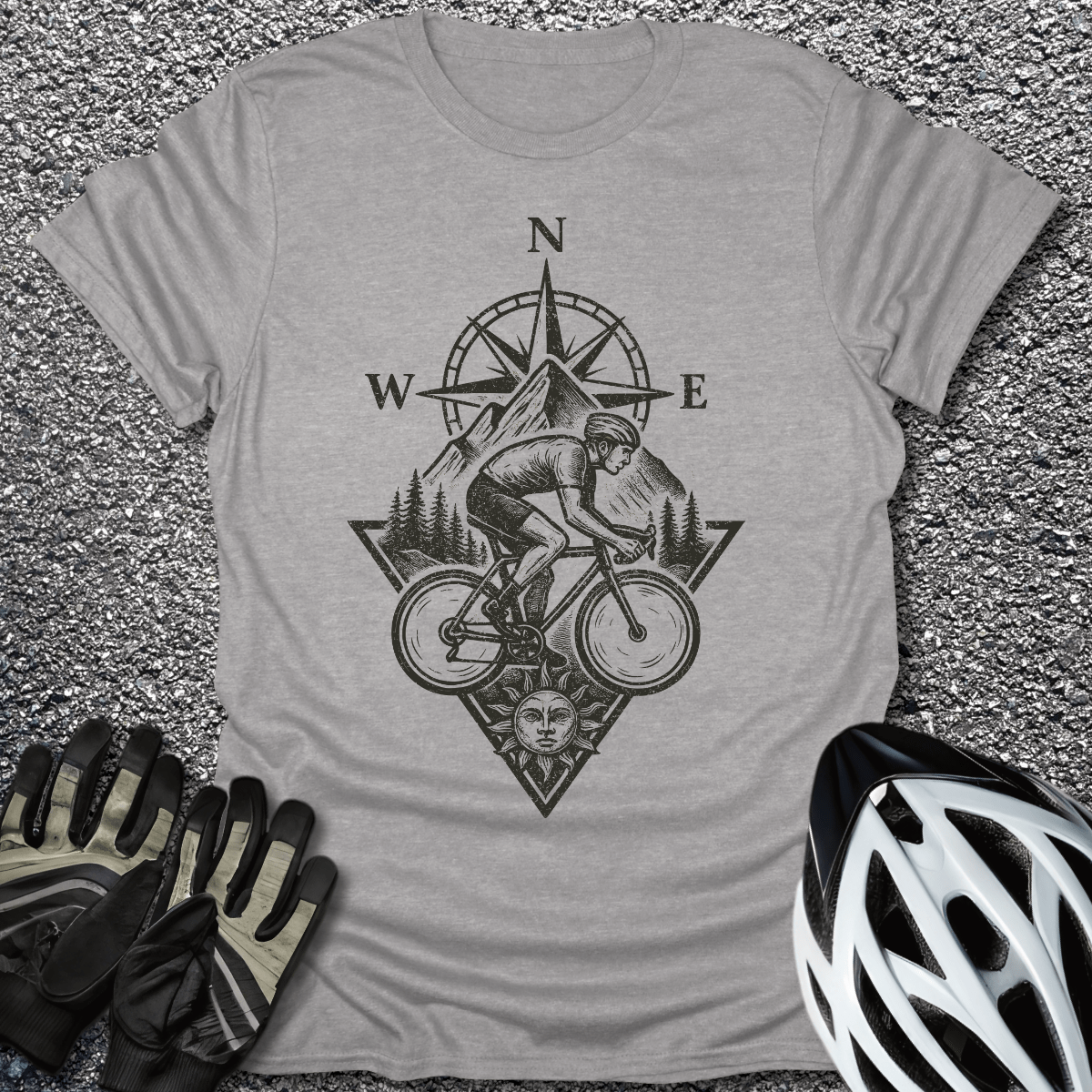 Wander on Wheels T-Shirt in Sport Grey / S from CycleTees