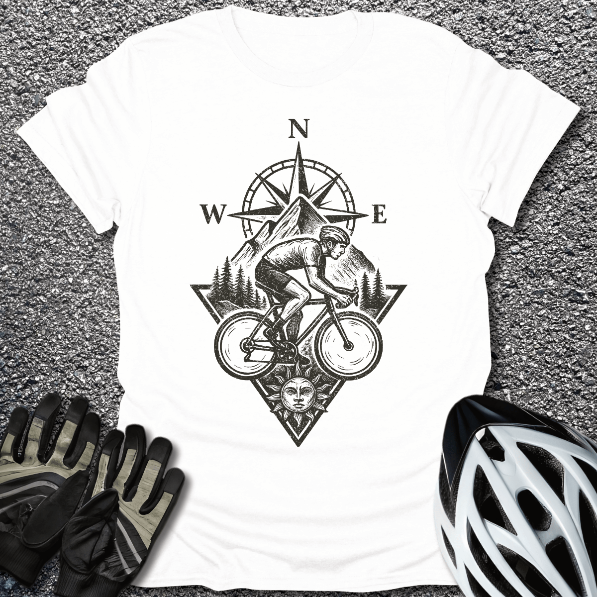 Wander on Wheels T-Shirt in White / S from CycleTees