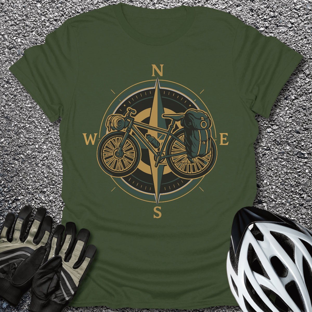 Wanderbike T-Shirt in Military Green / S from CycleTees