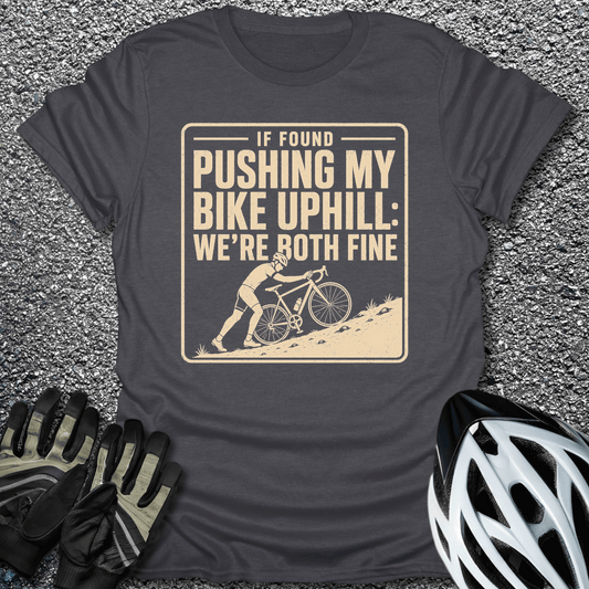 We're Both Fine T-Shirt in Dark Heather / S from CycleTees