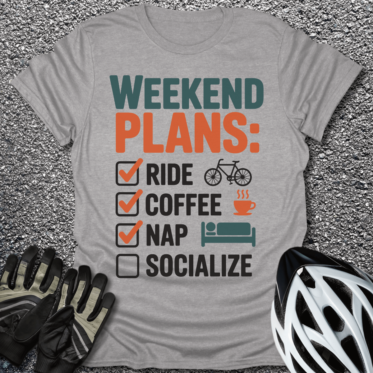 Weekend Plans T-Shirt in Sport Grey / S from CycleTees