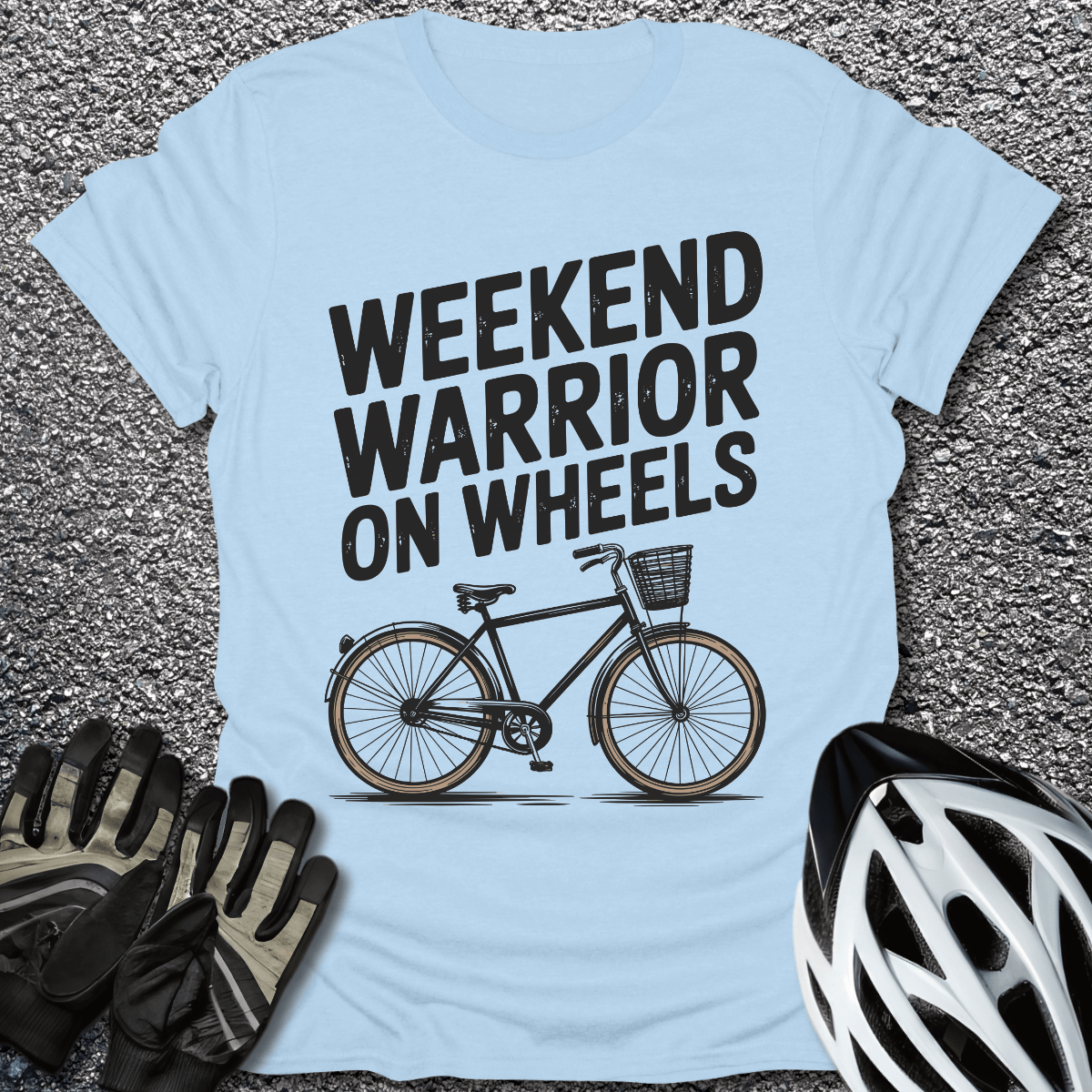 Weekend Warrior T-Shirt in Light Blue / S from CycleTees