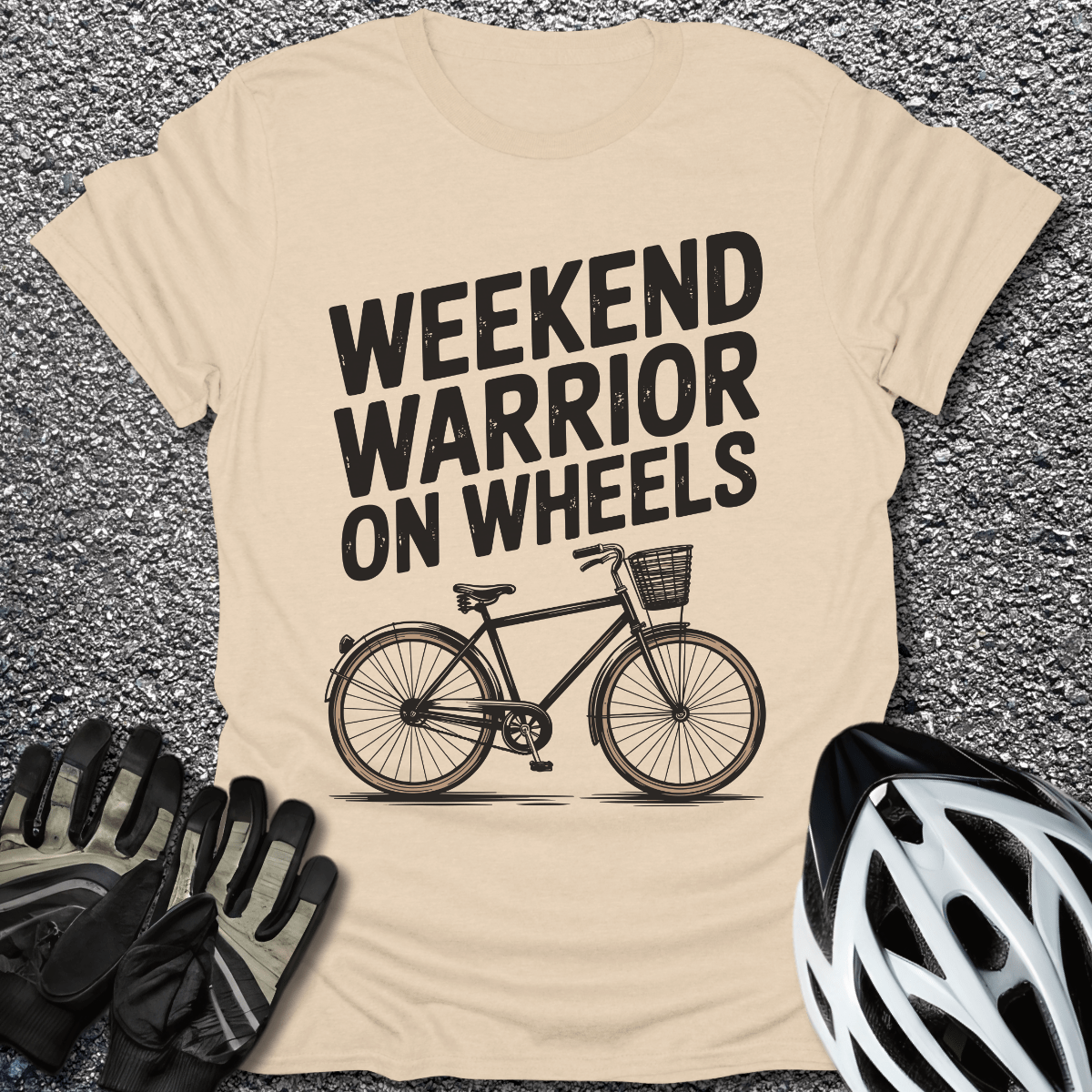 Weekend Warrior T-Shirt in Sand / S from CycleTees