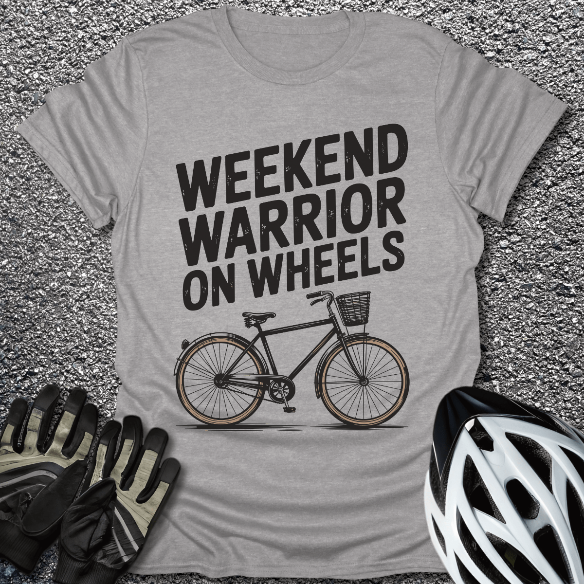 Weekend Warrior T-Shirt in Sport Grey / S from CycleTees