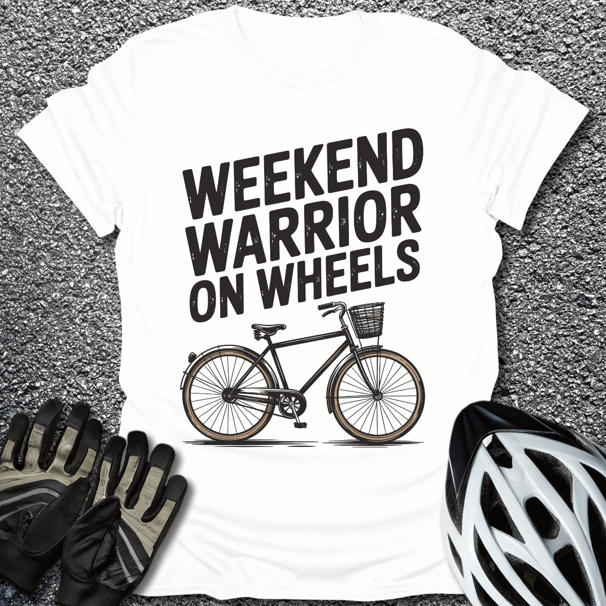 Weekend Warrior T-Shirt in White / S from CycleTees