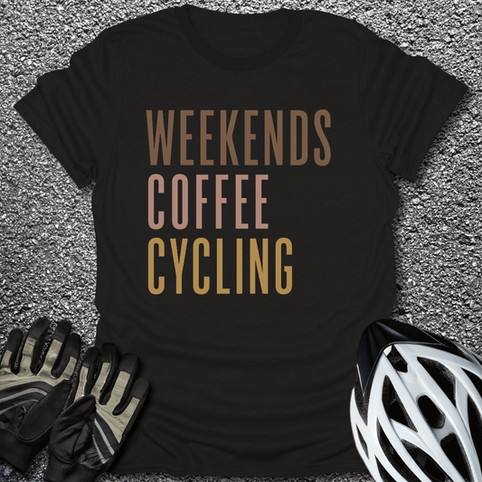 Weekends Coffee T-Shirt in Black / S from CycleTees