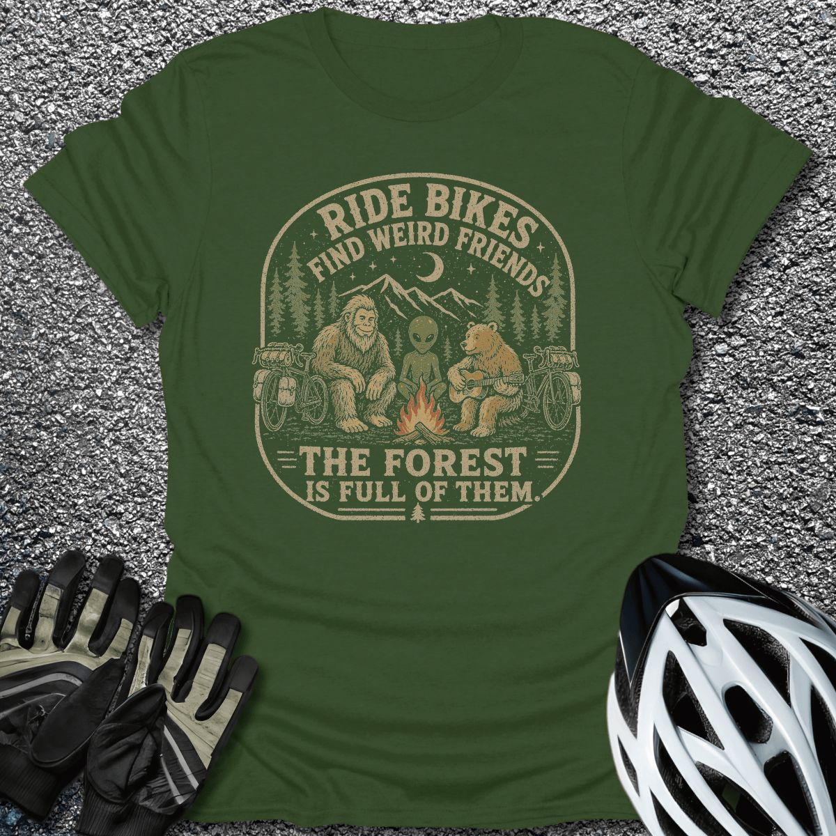 Weird Friends T-Shirt in Military Green / S from CycleTees