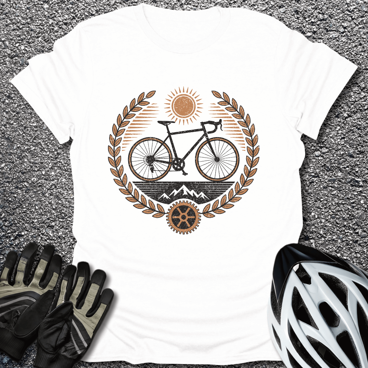 Wheels of Glory T-Shirt in White / S from CycleTees