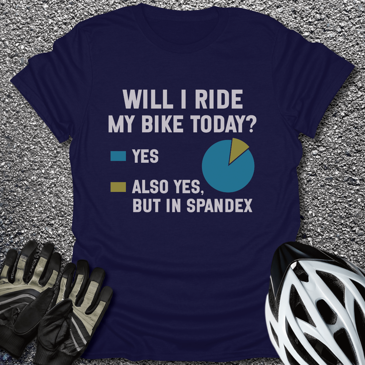 Will I Ride T-Shirt in Navy / S from CycleTees