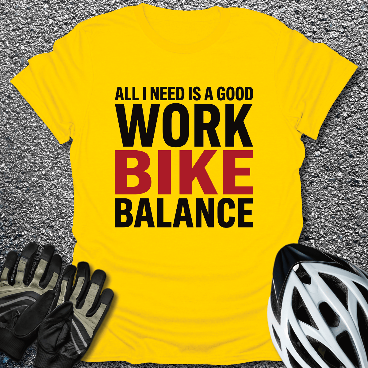 Work Bike Balance T-Shirt in Daisy / S from CycleTees