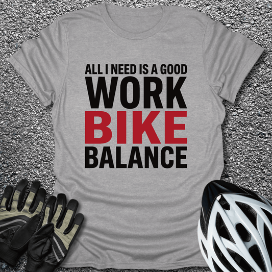 Work Bike Balance T-Shirt in Sport Grey / S from CycleTees