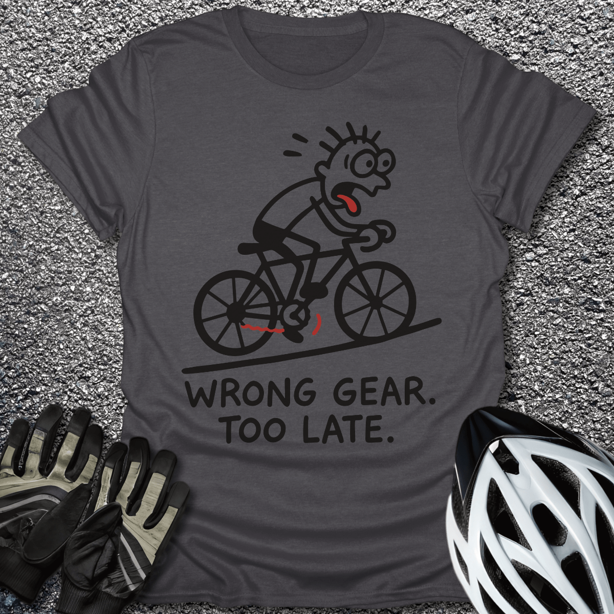 Wrong Gear T-Shirt in Dark Heather / S from CycleTees