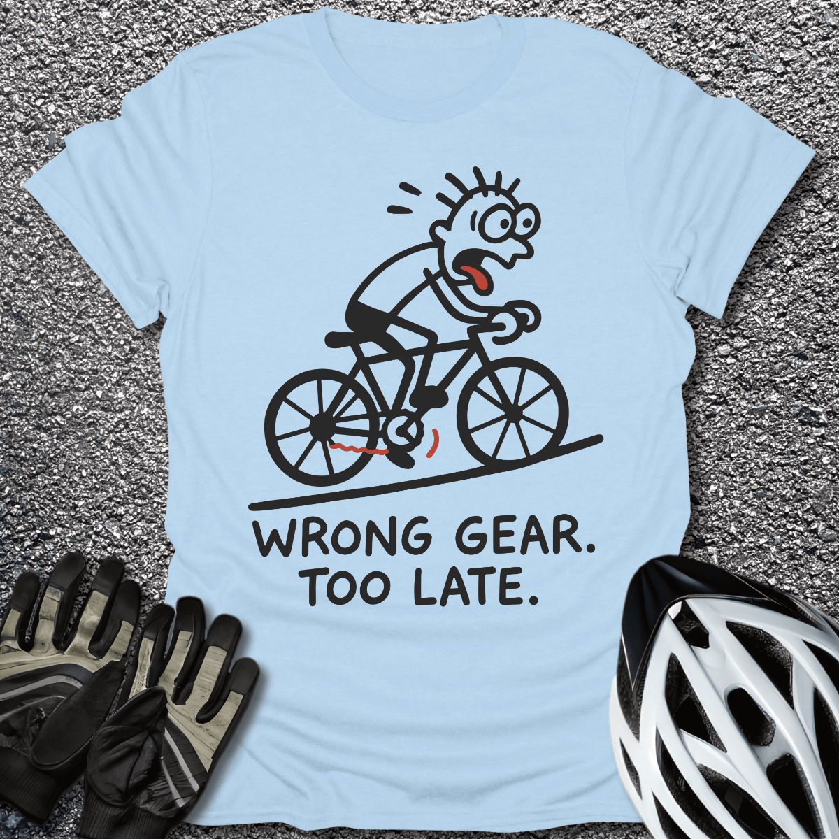Wrong Gear T-Shirt in Light Blue / S from CycleTees