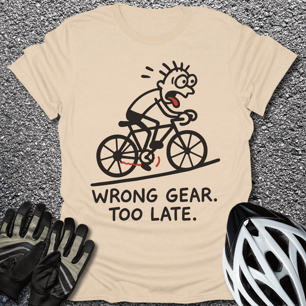 Wrong Gear T-Shirt in Sand / S from CycleTees