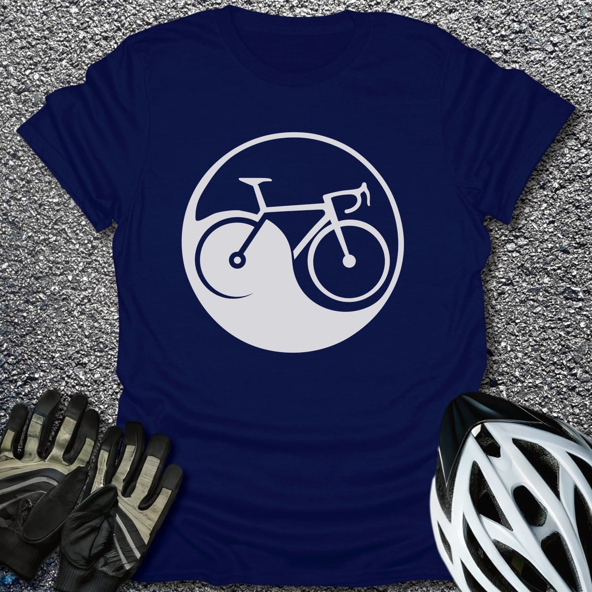 Yin Yang Wheels T-Shirt in Navy / S from CycleTees