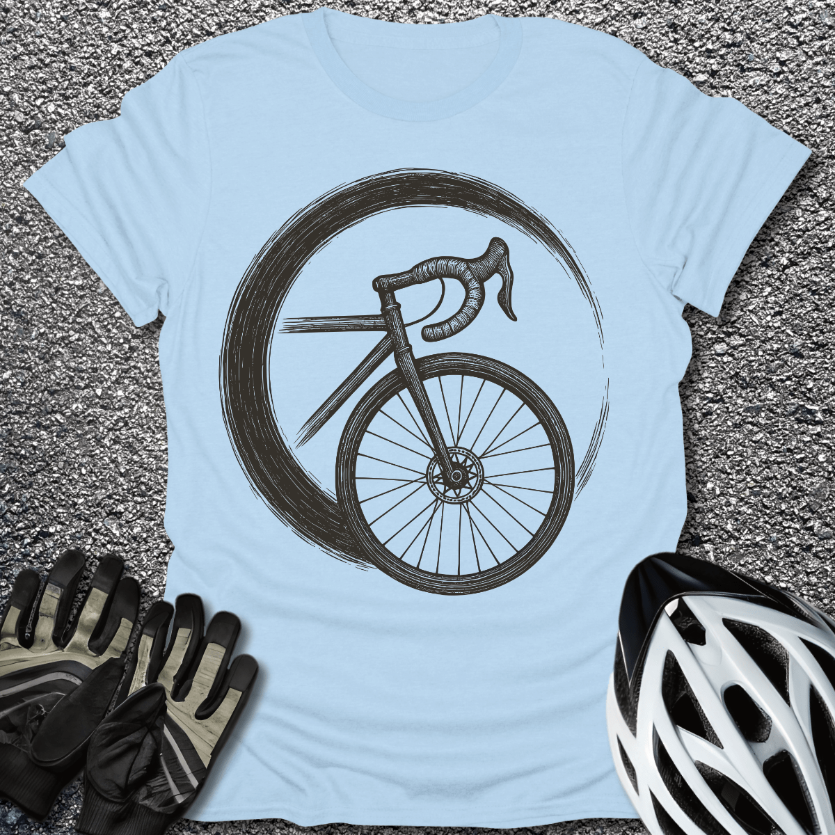 Zen Bike T-Shirt in Light Blue / S from CycleTees