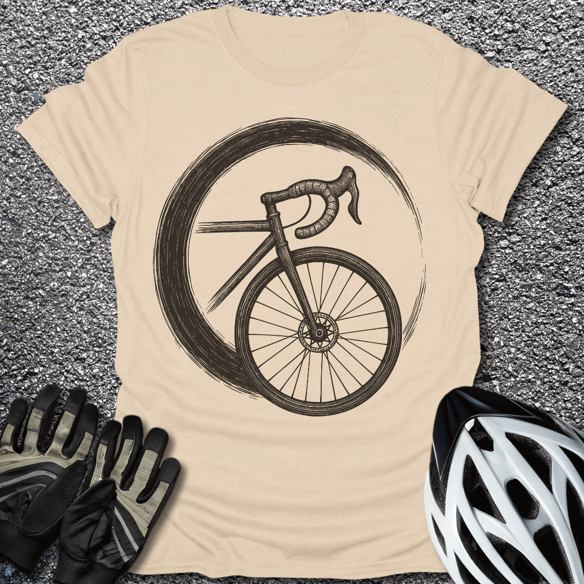 Zen Bike T-Shirt in Sand / S from CycleTees