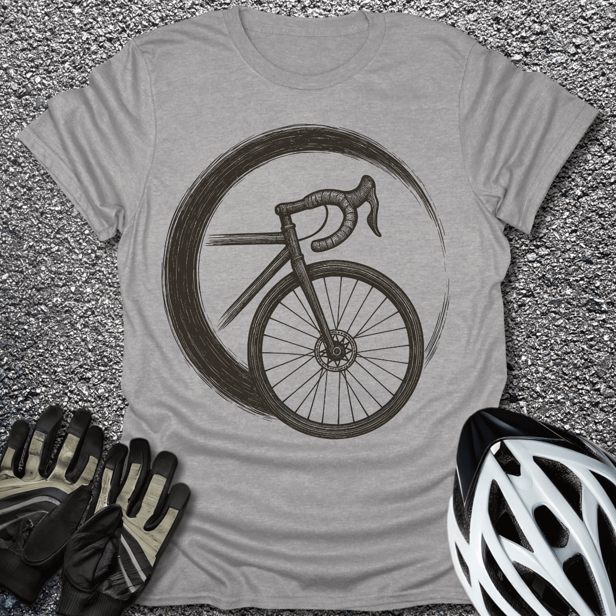 Zen Bike T-Shirt in Sport Grey / S from CycleTees