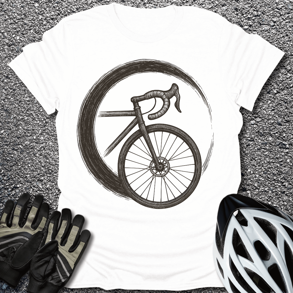 Zen Bike T-Shirt in White / S from CycleTees