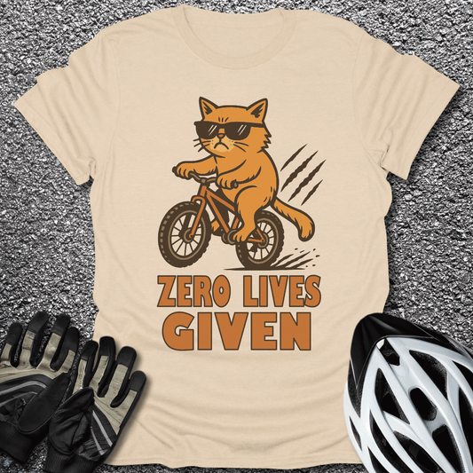 Zero Lives Given T-Shirt in Sand / S from CycleTees