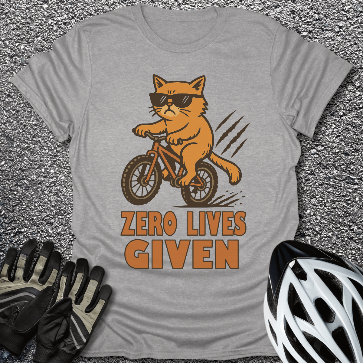 Zero Lives Given T-Shirt in Sport Grey / S from CycleTees